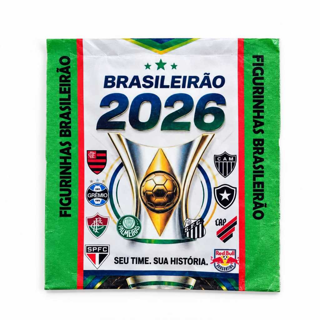 100 Pacotes de Figurinhas Brasileirão 2026 + 3 ALBUNS