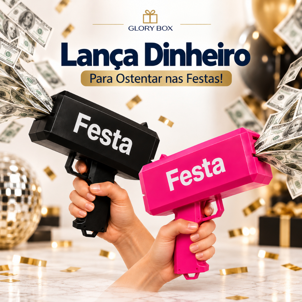 Lança Dinheiro, Chuva de Notas para Festa, Brinquedo, Money, Balada, Lançador de Notas