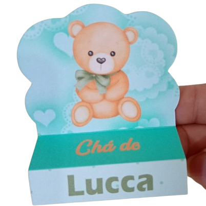Pegue e Monte Porta Bis Duplo Personalizado CHÉ DE BEBÊ URSINHO VERDE Lembrancinhas  Festas Aniversários Infantil Mimo