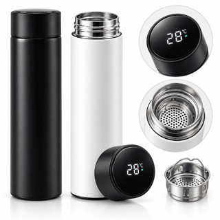 Kit com 2 garrafas térmicas Inox 500ml , garrafa térmica com display de temperatura na tampa , garrafa termica digital