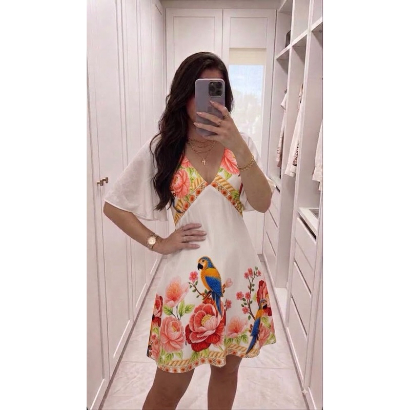 Vestido Feminino Tropical Yasmin Viscolinho Leve Estampado Soltinho Tamanho Único 36 ao 46