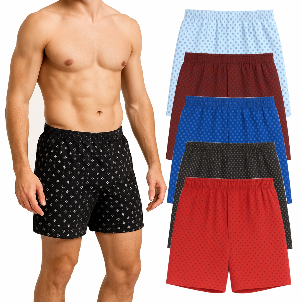 Kit 5 Samba Canção Pijama Masculino Short Bermudas Masculinas Cueca Confortável