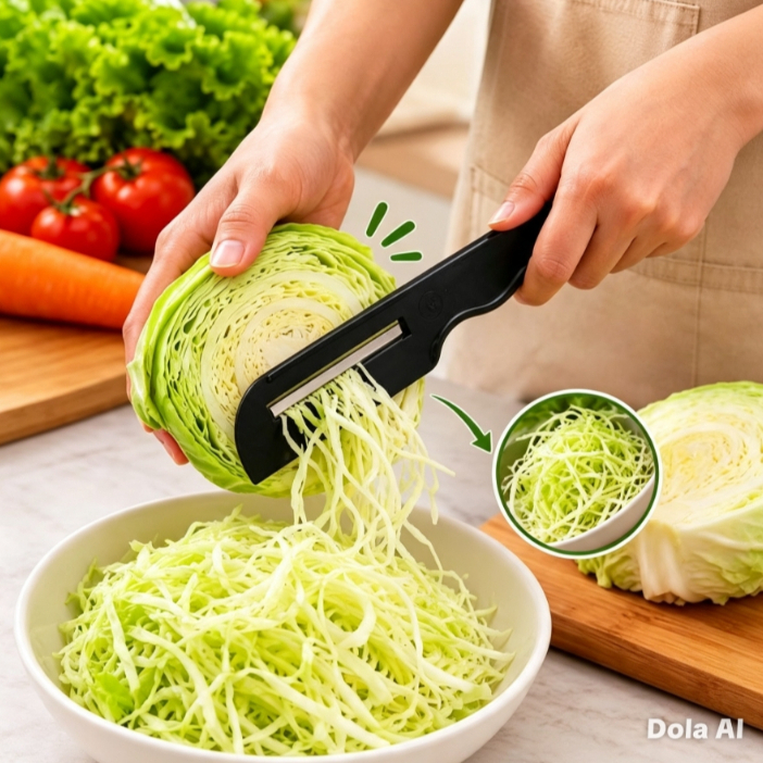 Fatiador de Legumes Manual para Repolho Cenoura e Salada Cortador Inox Cozinha