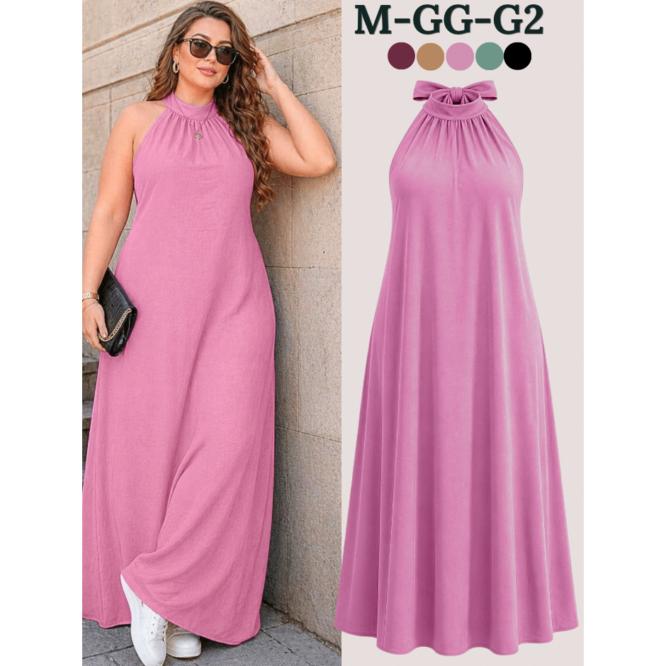 VESTIDO LONGO PLUS SIZE TECIDO DUNA ELEGANTE VESTIDOS FEMININOS CASUAL FESTA SOLTINHOS MODA VERÃO EVANGÉLICA CONFORTÁVEL