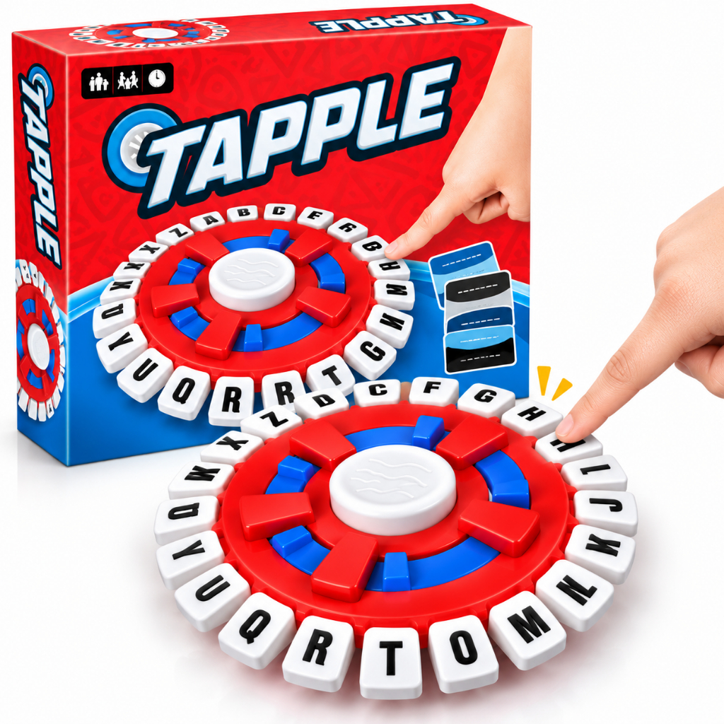 Jogo de Tabuleiro Versão em Português Tapple Stop que Trava Letras com Temporizador GRANDE 24cm