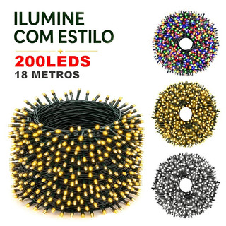 Pisca Cordão 180/200 LED Luz Decorativo 18M Prova D'água Natal Luzes (110v ou 220V)