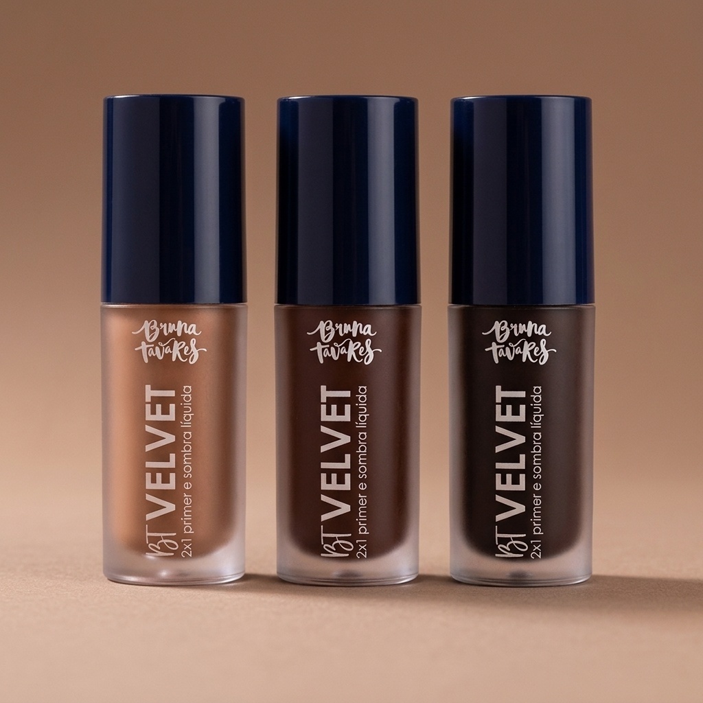 Sombra Líquida e Primer BT Velvet Bruna Tavares 6ml Matte Acabamento Aveludado Alta Pigmentação 2 em 1 Cores Diversas