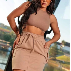 Saia Curta Cargo MoletInho Moda Bloguerinha
