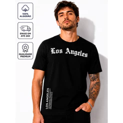 Camiseta Los Angeles Unissex 100% Algodão Estampada Streetwear Premium