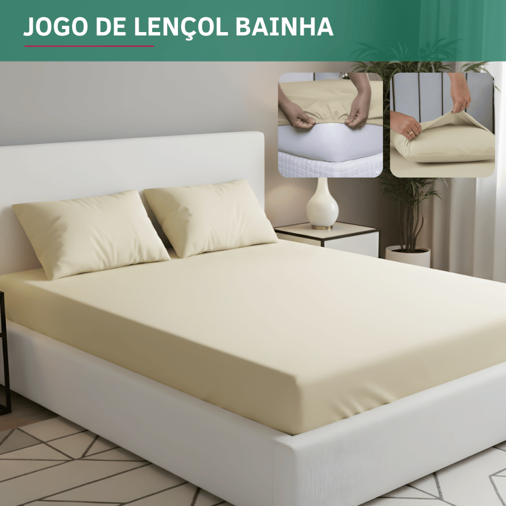Jogo De Lençol 2 e 3 Peças Solteiro, Casal, Queen E King Toque Sedoso Macio Design Moderno Premium