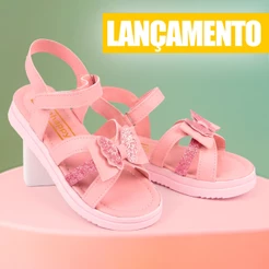 Sandalia Infantil Menina Feminina Rosa Club Happy