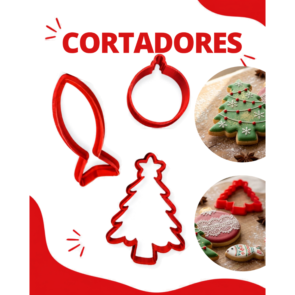 Cortador De Massa Biscoito Pasta Americana Ceramica Fria Biscuit 4cm a 15cm Monand