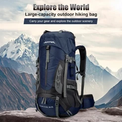 Mochila Trilha 70L Grande Resistente à Água com Costas Respiráveis para Camping, Viagem e Aventura