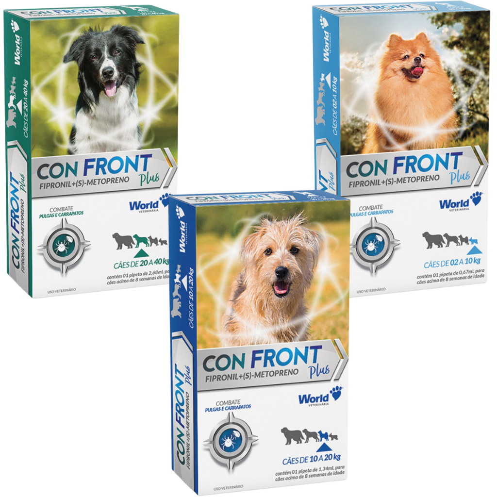 Confront Plus Antipulgas e Carrapatos Pipeta Fipronil Cães Todos Tamanhos Antiparasitário World Veterinaria