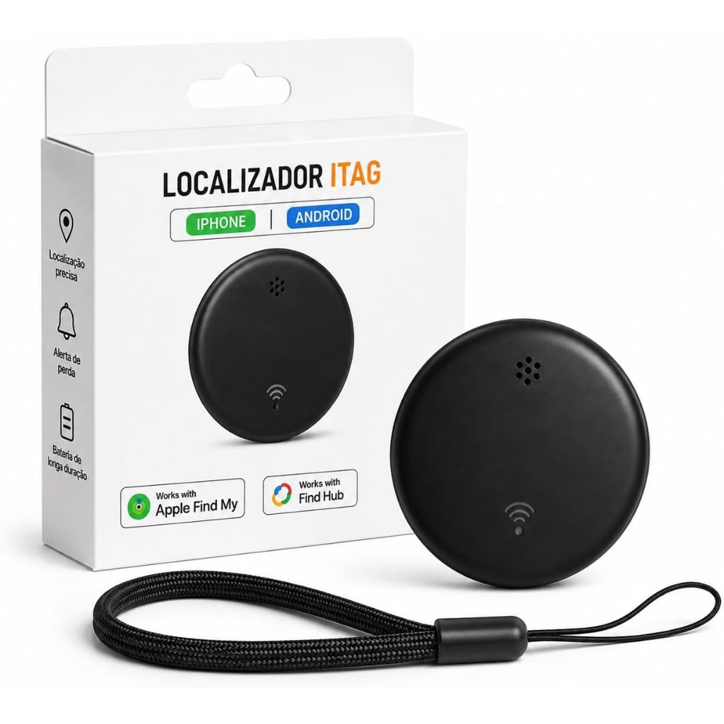 Smart Tag Android e iPhone Localizador Bluetooth para Malas, Chaves, Mochilas, Carteira e Pets, Alarme Sonoro