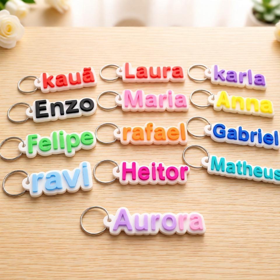 Kit Chaveiro Personalizado Nome em 3D 7cm – Lembrancinhas de Festa, Aniversário, Maternidade Brinde Presente