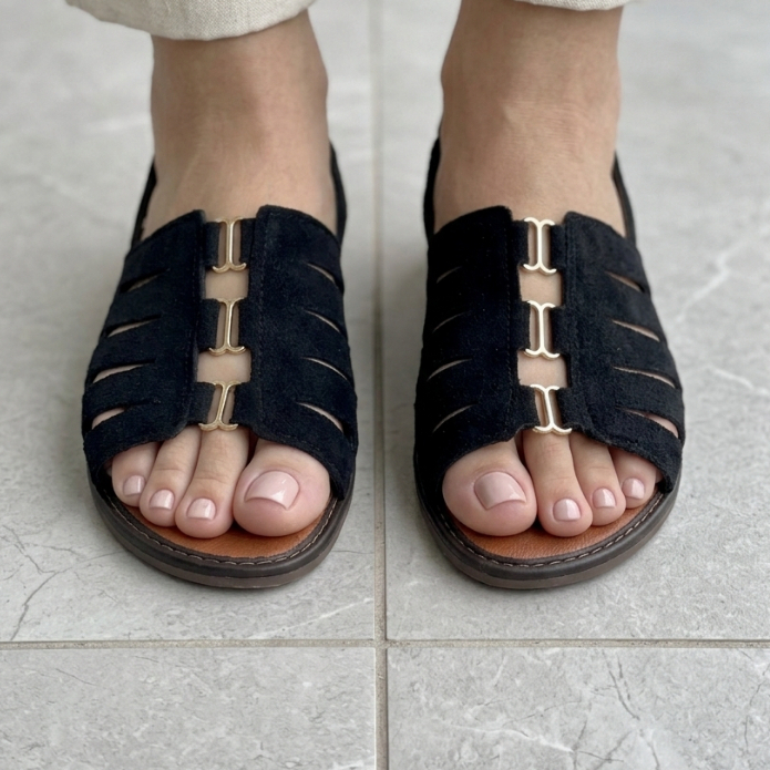 Sandália Rasteirinha Plana Casual Calça Fácil