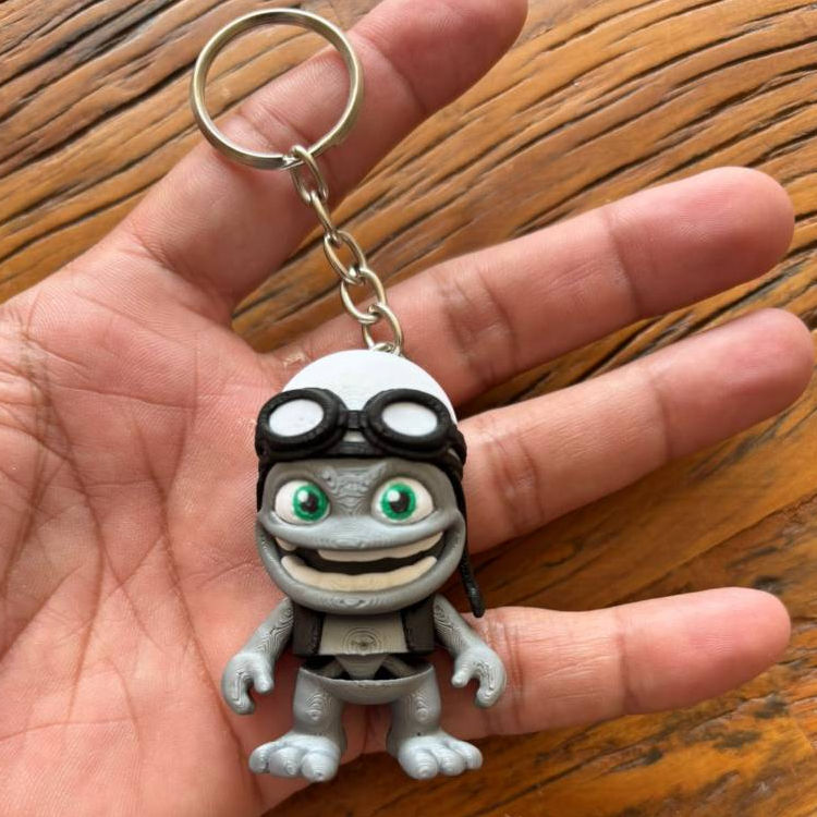 Chaveiro Crazy Frog 3D Personalizado Sapo Maluco Com Argola Para Mochila Bolsa Chaves