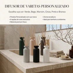 Difusor de Varetas Personalizado Fosco Aromatizador de Ambiente com Logo 6 Cores