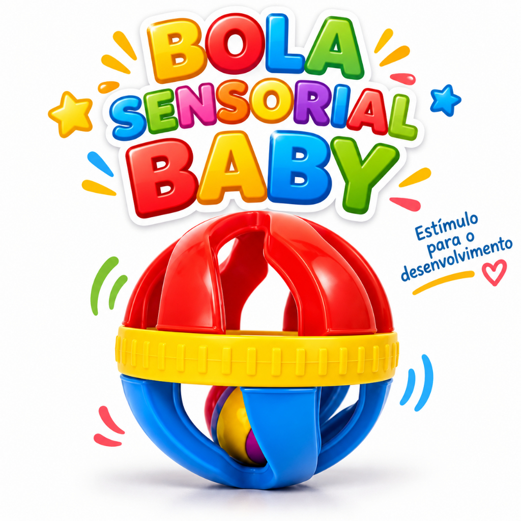 Bola Sensorial Baby Chocalho Montessori Bebê Brinquedo Educativo Colorido