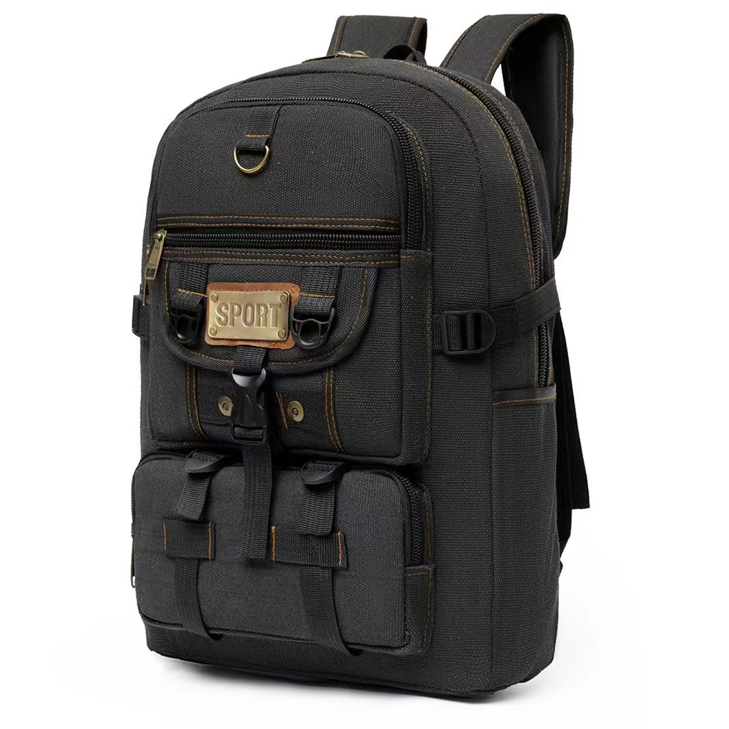 Mochila Vintage de Lona Unissex Retrô Grande Resistente e Espaçosa para Viagem Trabalho Faculdade e Uso Diário