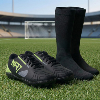 Kit Chuteira Society + Meião + Caneleira Masculina NR7 Sola Costurada Envio Imediato