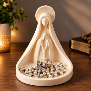 Nossa Senhora Porta Terço Organizador Decorativo Suporte para Joias e Objetos