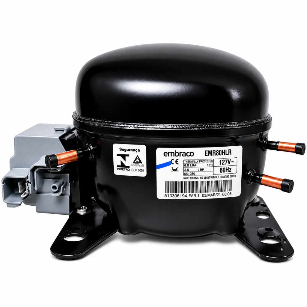 COMPRESSOR EMBRACO 1/4+ 127V EMR80HLR GAS R134a 51340000099ZA