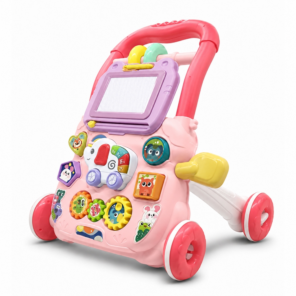 Andador Educativo Didático Musical Bebê Centro de Atividades Rosa