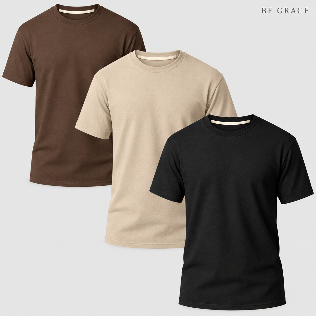 Kit 3 Camisetas Básicas Masculina Algodão Premium Manga Curta Varias Cores
