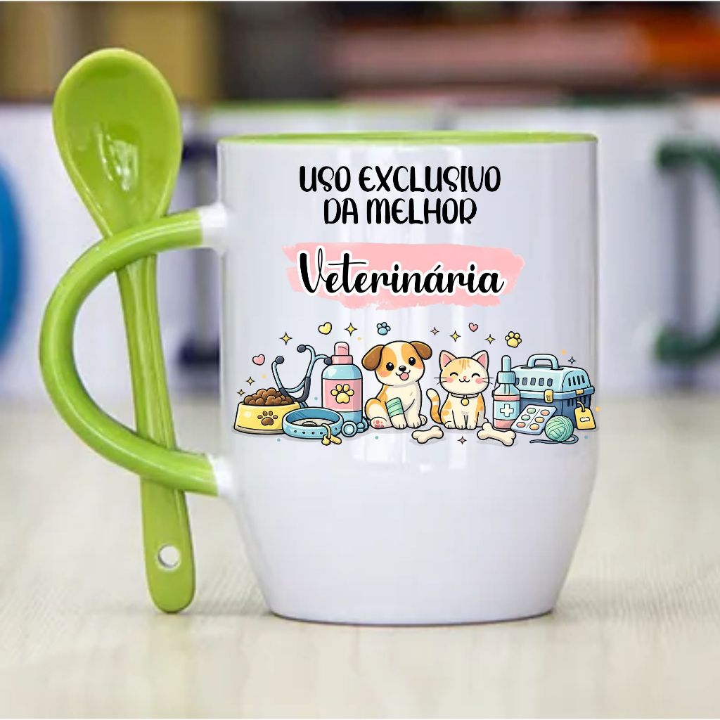 Caneca Personalizada com Nome Uso Exclusivo Veterinária - Promoção