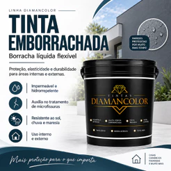 Tinta Emborrachada 18Kg/5Kg Diamancolor - Impermeável Alta Cobertura Anti fungo Externa Fosca Manta