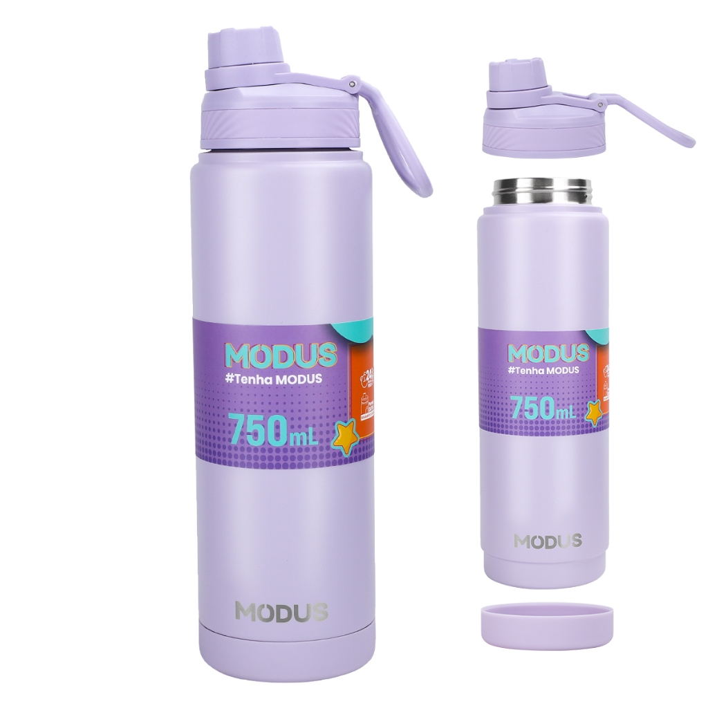 MODUS Garrafa Térmica Stainless Steel Vacuum Thermos 750ml Drinking Bottle with Rubberized Anti-Skid Base