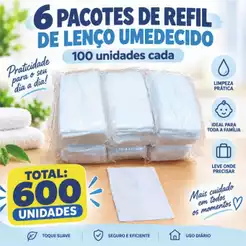 Lenço Umedecido Bebê e Adulto 600 Unidades