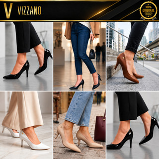 Scarpin Vizzano Feminino Salto Baixo Bico Fino Sapato Social Confortável Elegante  Original