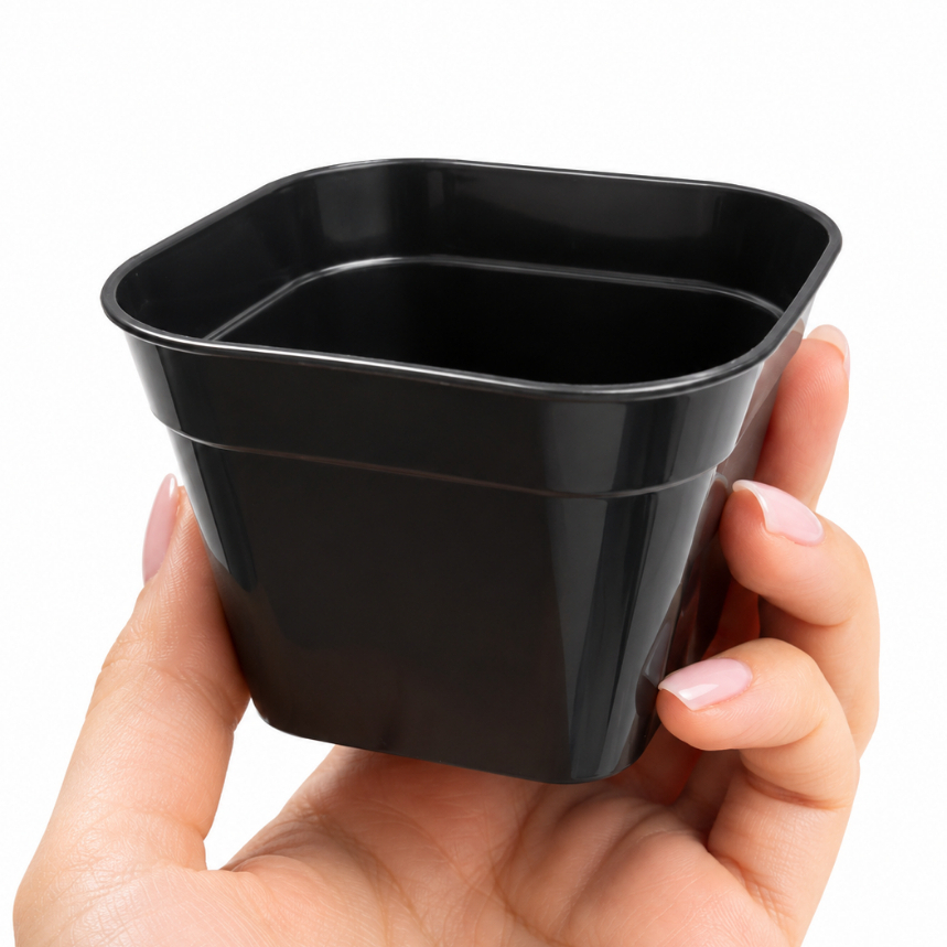 Mini Vaso Preto 170ml para Suculentas Cactos Flores Plantas e Mudas