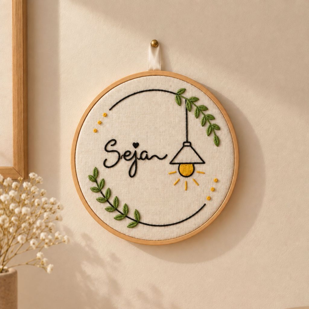 Bastidor Seja Luz Quadro Seja Luz Bordado Quadro Para Decoração Bordado Bordado Decorativo Artesanal