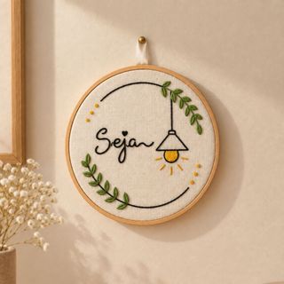 Bastidor Seja Luz Quadro Seja Luz Bordado Quadro Para Decoração Bordado Bordado Decorativo Artesanal