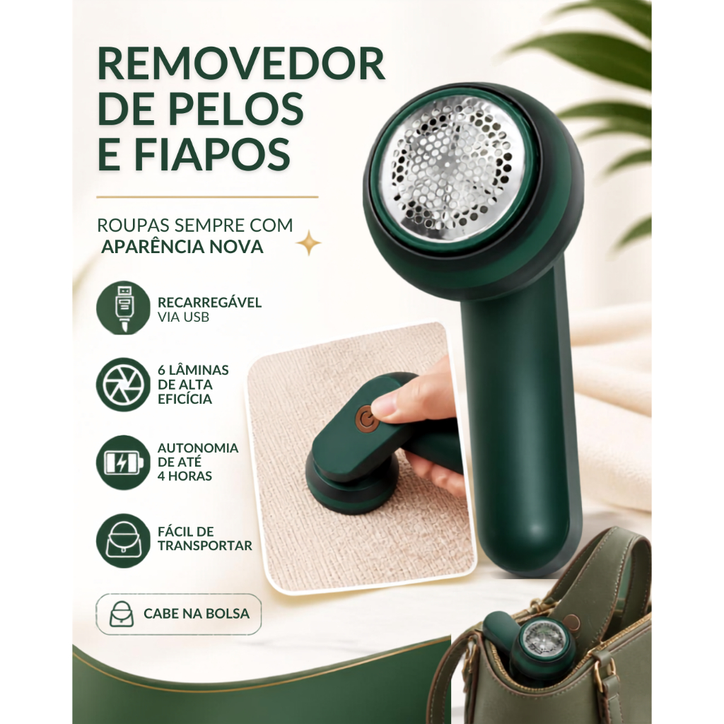 Papa Bolinhas Eletrico Tira Pelos de Roupas Removedor Aparador Sem Fio Recarregável Orbitta