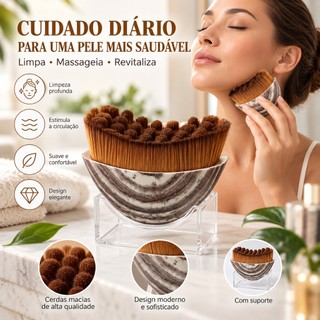 nesta escova de massagem facial extragrande! Ideal para as bochechas e o cont massageador