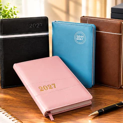 Agenda Executiva 2027 Unissex Elegante – Caderno de Planejamento Com Folhas Pautadas Costuradas Para Anotações