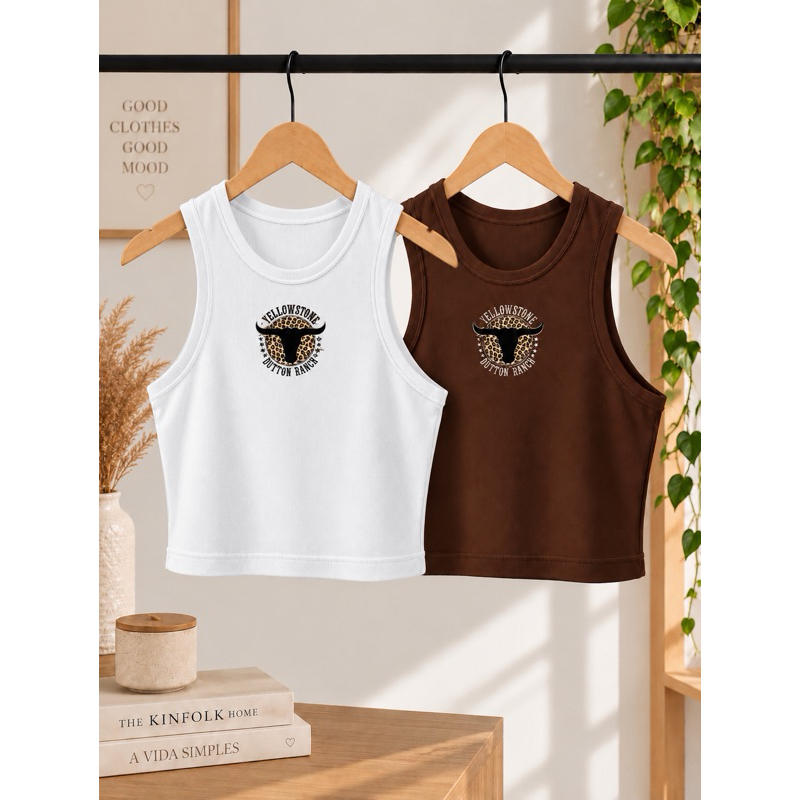 Kit 2 Regata Canelada Cropped Em Alta Gola Redonda Do P ao GG