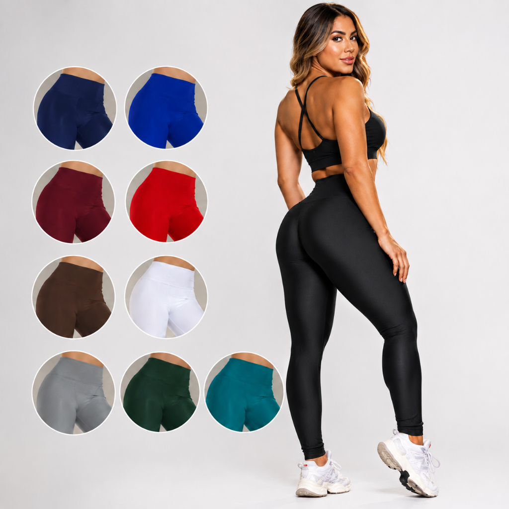 Calça Legging Feminina Suplex Cintura Alta Grossa Fitness Academia Modeladora