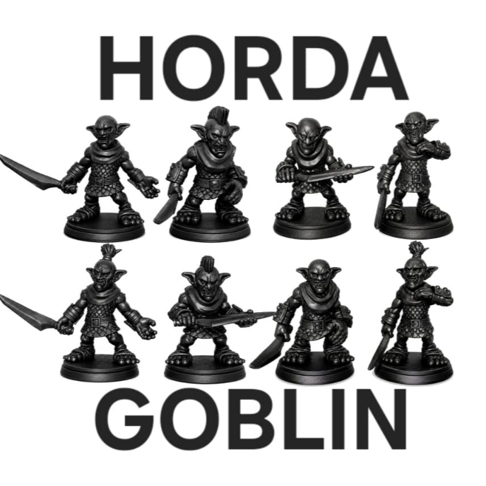 Miniatura RPG Kit Horda Goblin D&D DnD Dungeons Dragons Boardgames Jogo Tabuleiro Dados Dados Dado