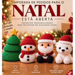 Enfeite Natalino Personagens de Natal Decoração