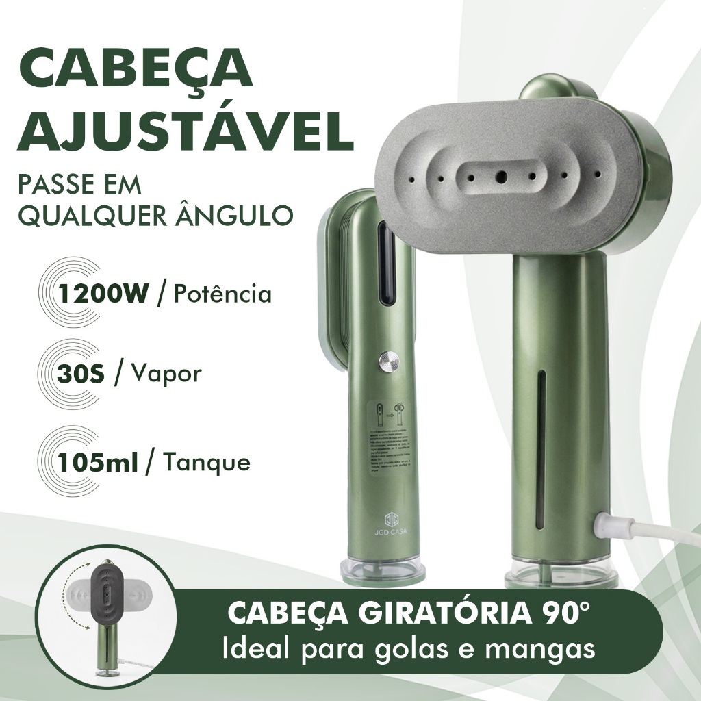 COIBEU Passadeira a Vapor Portátil 1200W 127V Vaporizador de Roupas com Cabeça Giratória