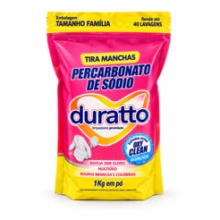 Percarbonato de Sódio Duratto 1kg Tira Manchas Sem Cloro Roupas Brancas e Coloridas