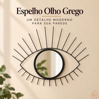 Espelho Olho Grego Mistico Metalico Parede Decoração Amuleto Proteção Talismã Mau Olhado Presente