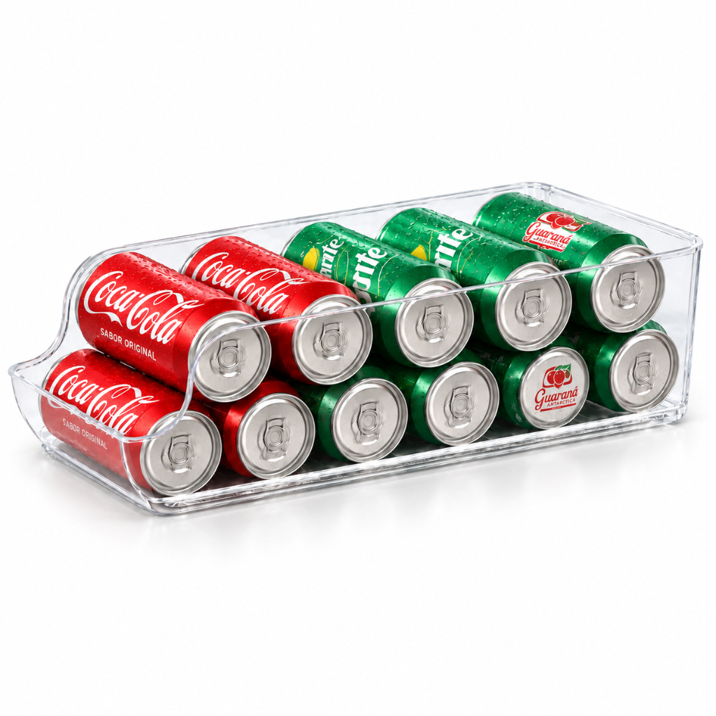 Organizador Dispenser Empilhável para 12 Latas na Geladeira