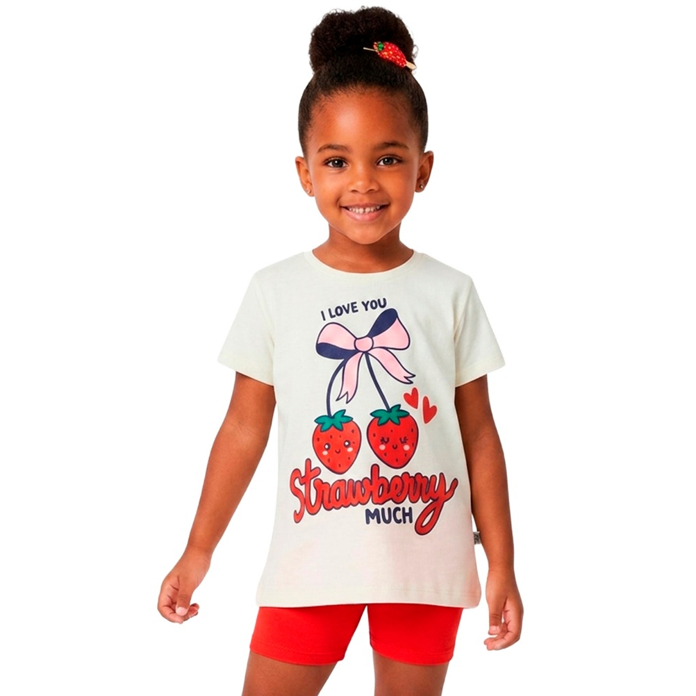 Conjunto Ciclista Infantil Menina Strawberry